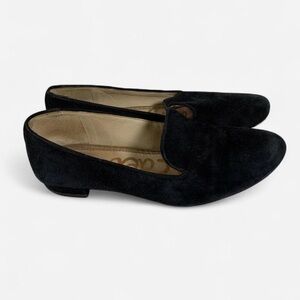 Sam Edelman Black Suede Smoking Flats Sz 6.5